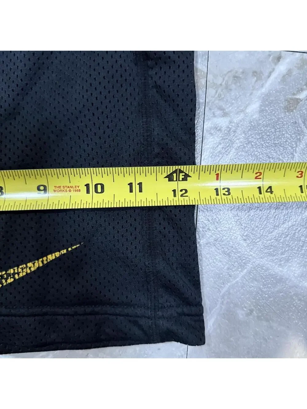 Nike Dri-FIT Black Mesh Athletic Shorts Gold Swoosh